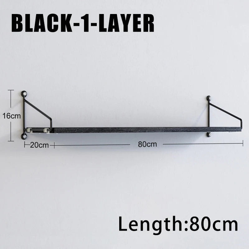 Wall Mounted Shelves Iron art Wood Hanging Book Shelf For Living Room Bedroom Storage Basket Wall Decoration Rack Doll Organizer