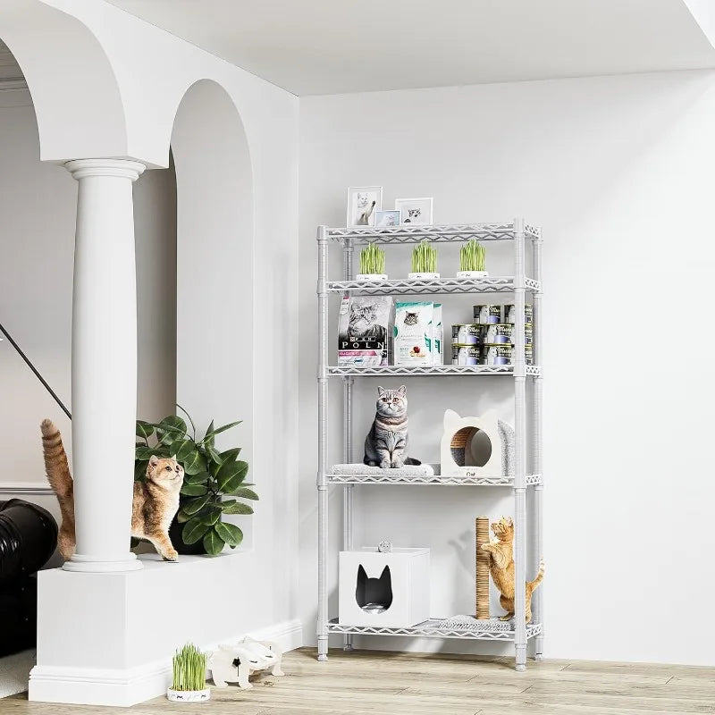 1250 Lbs 5 Tier Shelf Metal Storage Shelves Wire Rack Closet Organizers for Garage Kitchen Bathroom Laundry