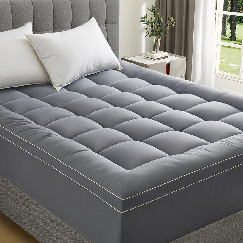 Mattress Topper for Back Pain, Extra Thick Mattress Cover Quilted Fitted Mattress Protector Plush Pillow Top Deep Elastic Pocket