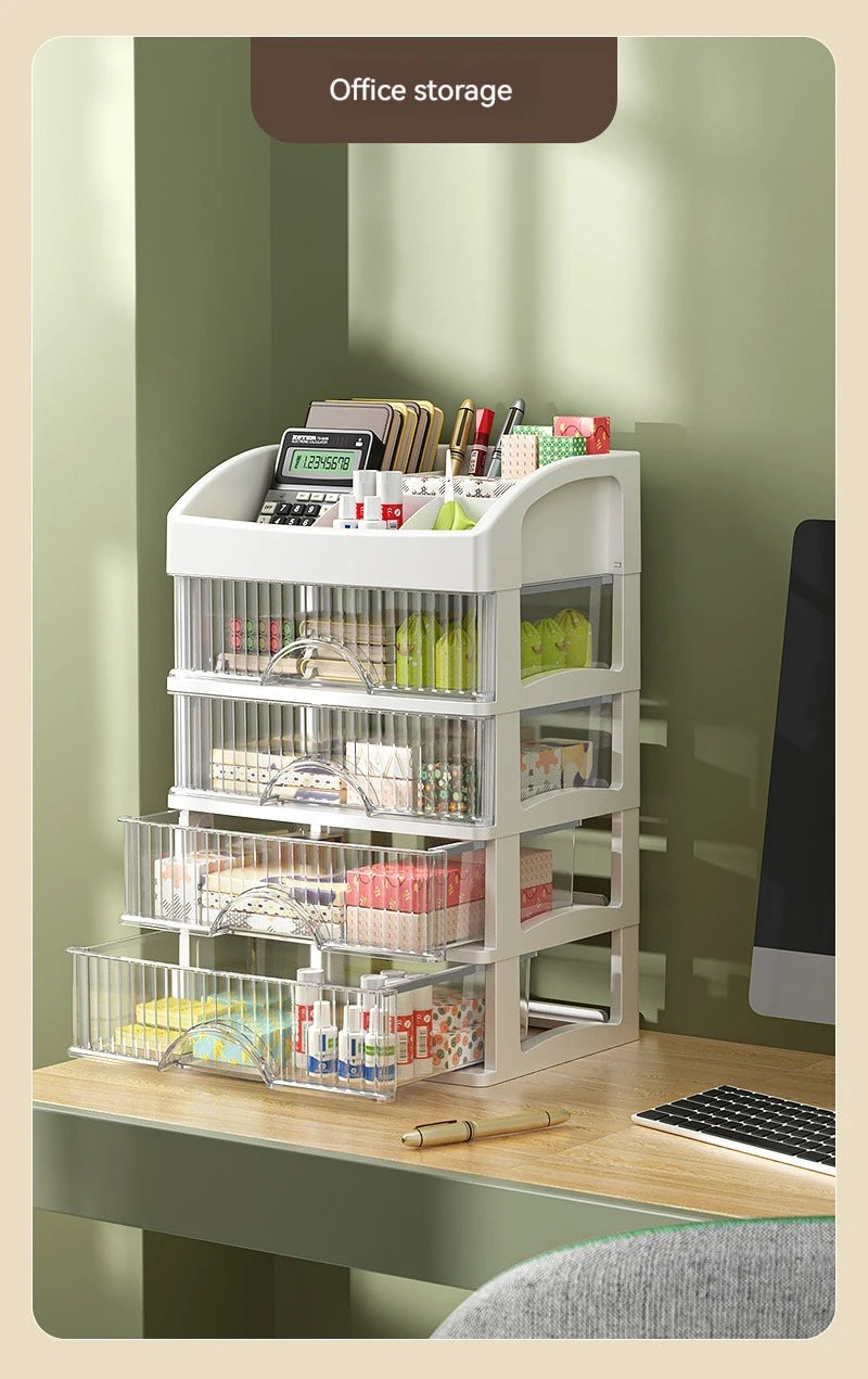 Desktop Storage Box Storage Drawer Hair Decoration Multi-layer Storage Cabinet Cosmetics Jewelry Box Stationery Multi-functional