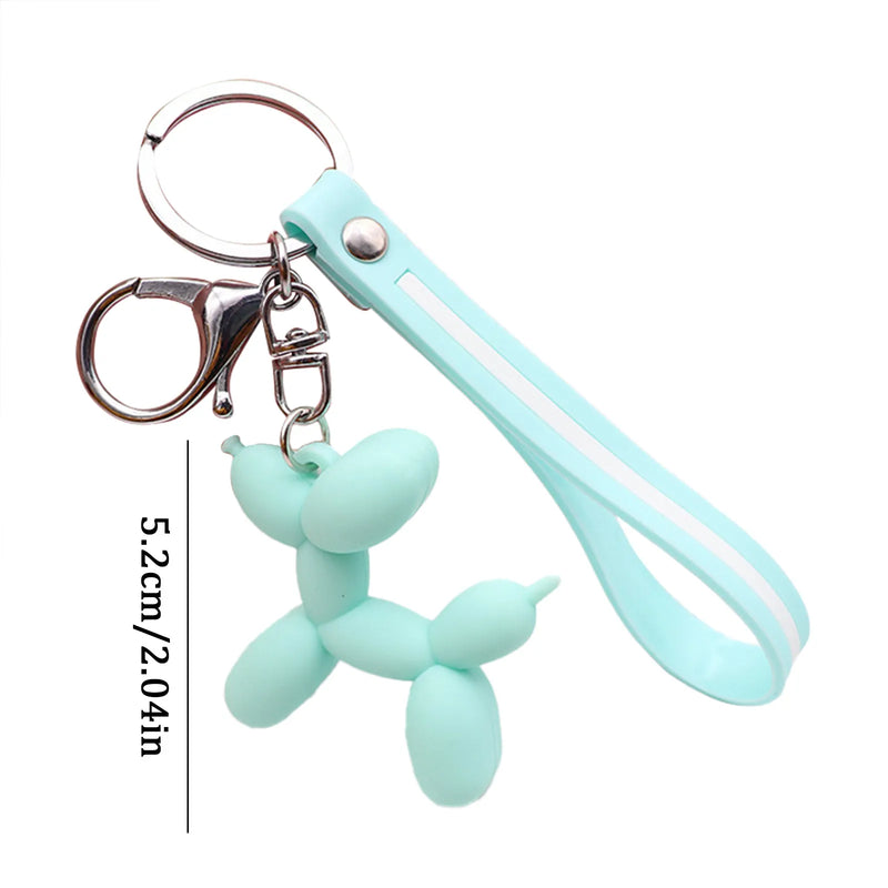 Cute Bag Purse Ornaments Creative Balloon Dog Cute Dog Keychain Custom Pvc Cartoon Keyring 3d Soft Silicone Key Chain брелки