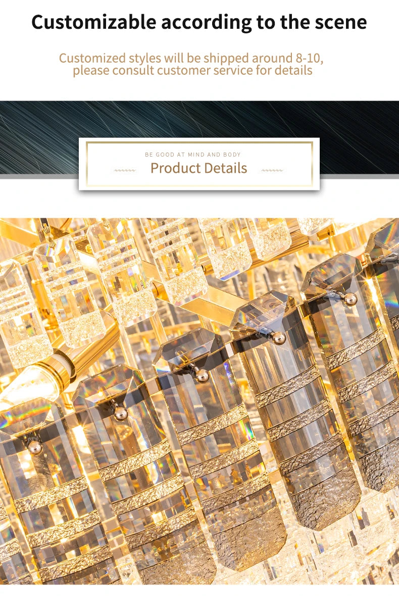 European Duplex Chandelier Luxury Hotel Lobby Loft Crystal Light Creative Personality Villa Living Room Stairwell Big Hanging, this Beauty ships from Europe, Arrival 29- 42 days
