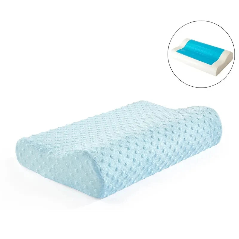 Gel Pillow Orthopedic Memory Foam Pillow 60x40cm Soft Summer Ice-cool Slow Rebound Sleep BedPillow With Pillowcase Health Care
