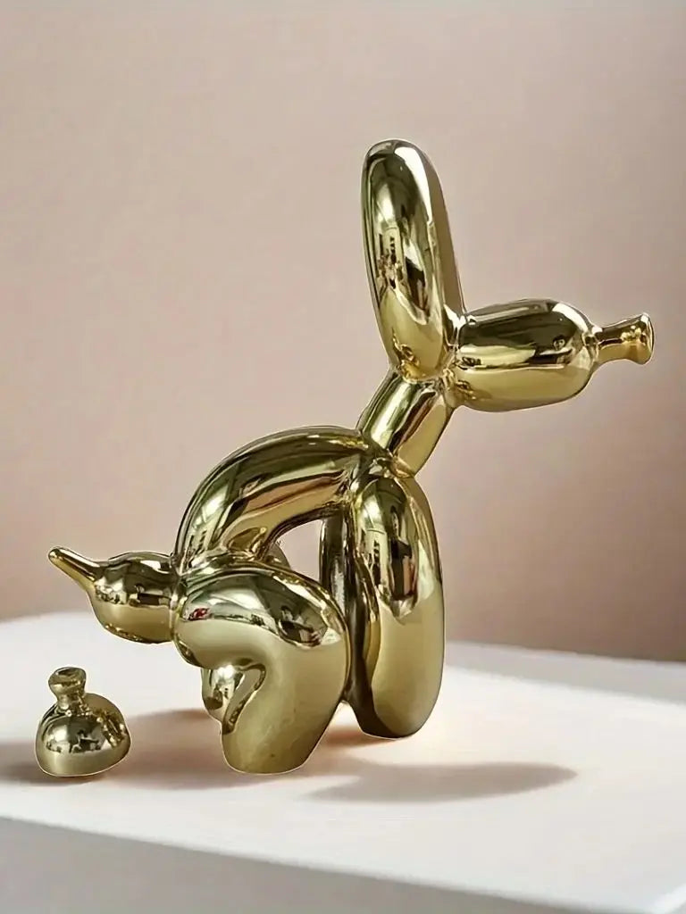 Resin balloon poop dog sculpture decoration Creative living room bedroom wine cabinet cartoon animal simple modern decorative so