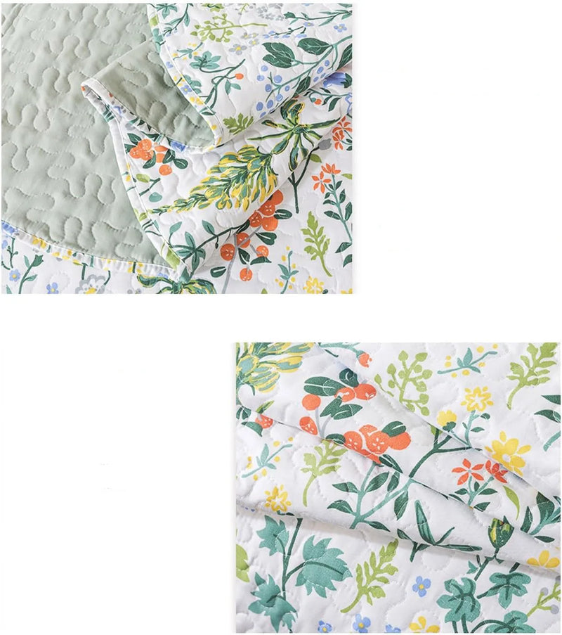 3-piece microfiber lightweight quilt bedding set with 2 pillowcases, suitable for all seasons, featuring a reversible soft cover