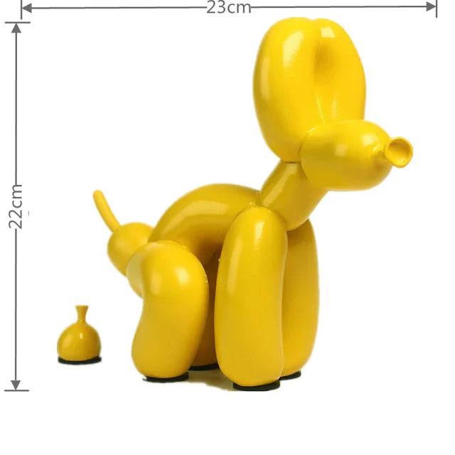Balloon Dog Statue for Home Decoration, Resin Animal Sculpture, Doggy Poo, Standing Craft, Office Decor, Black and Gold