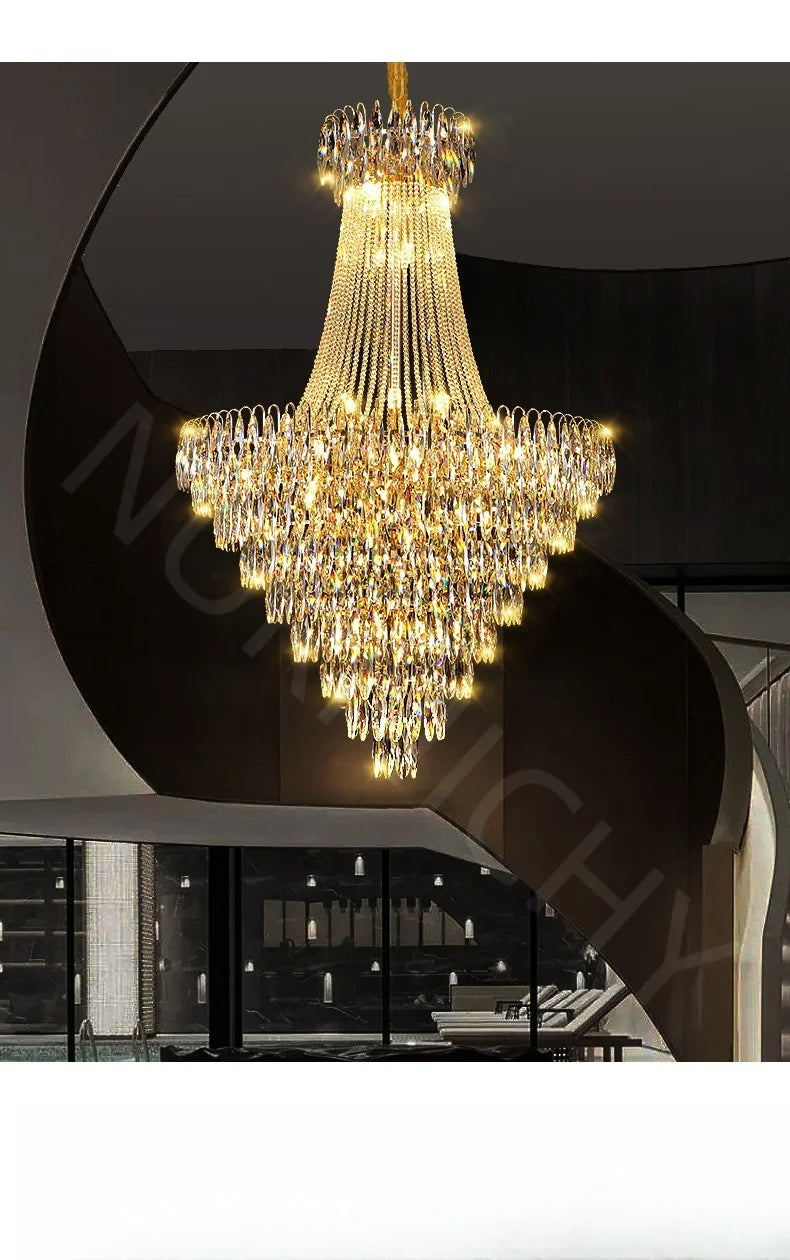 Nordic Modern Crystal Chandelier Wedding Hall Villa Hotel Hall Living Room Home Decoration Ceiling Light Luxurious Pendent Lamp.this beauty will arrive 22-44 days