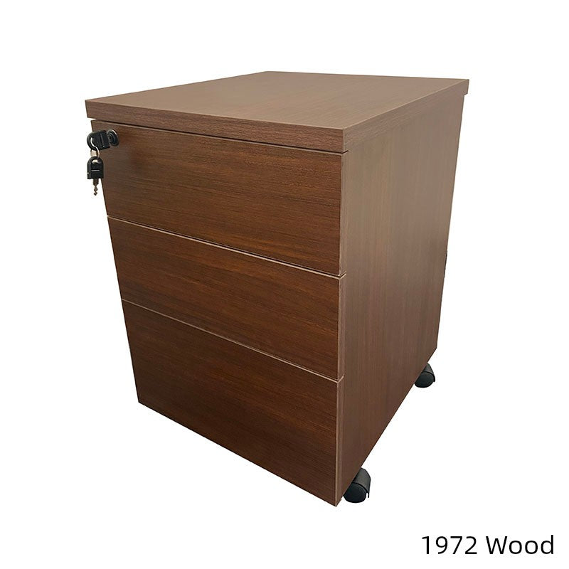 Solid Wood Simplicity Modern White Activity with Lock Small Mobile Cabinet