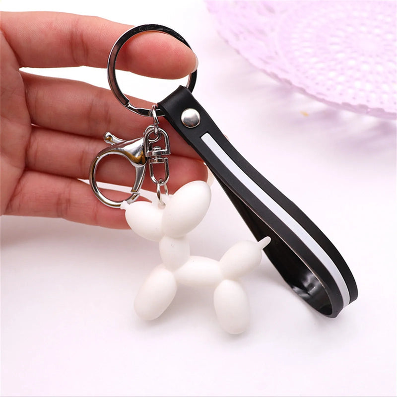 Cute Bag Purse Ornaments Creative Balloon Dog Cute Dog Keychain Custom Pvc Cartoon Keyring 3d Soft Silicone Key Chain брелки