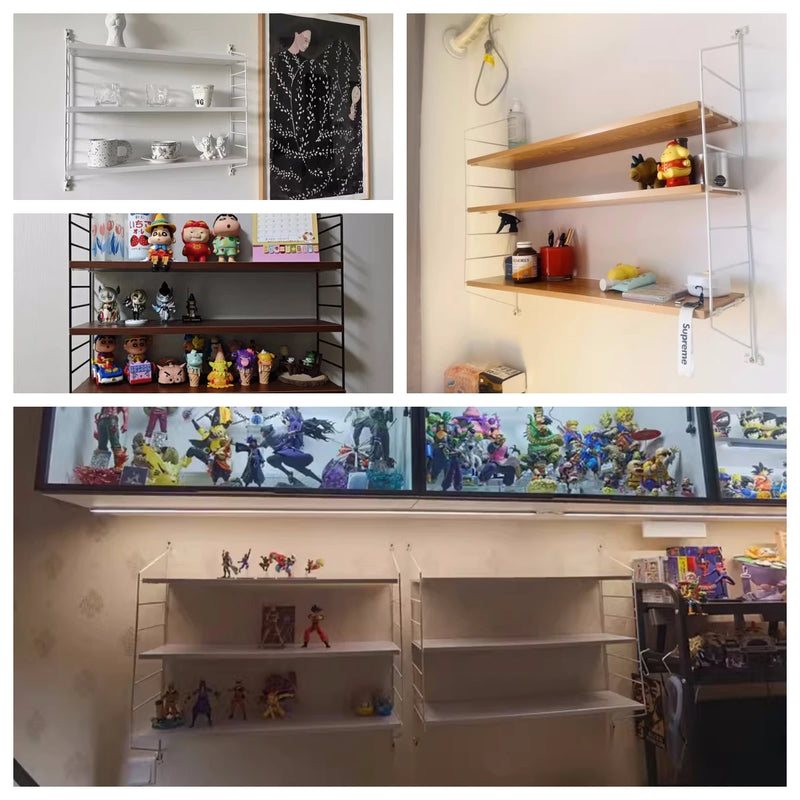 Wall Mounted Shelves Iron art Wood Hanging Book Shelf For Living Room Bedroom Storage Basket Wall Decoration Rack Doll Organizer