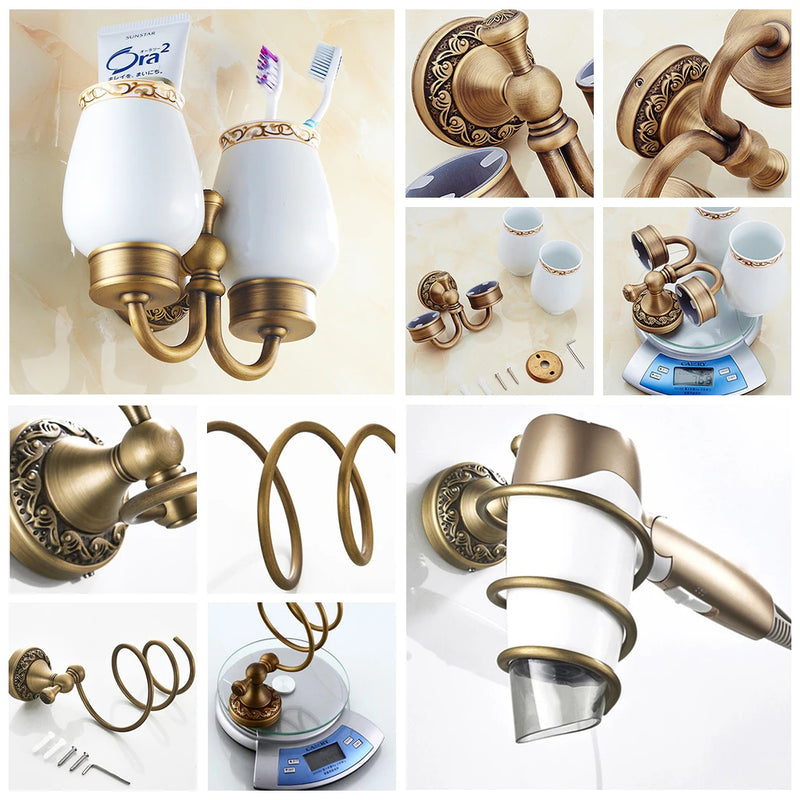 Bathroom Accessories Antique Bronze Towel Shelf Toilet Paper Holder Soap Holder Towel Rack Tumble Holder Antique Bronze ELF4001