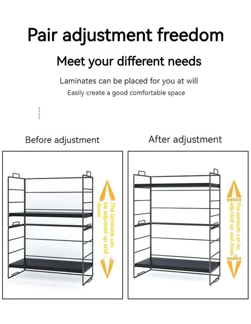 Desktop Bookshelf Organizer Multi-Layer Storage Rack Wooden Flower Shelf Kitchen Organizer Save Space Bedroom Makeup Stand Rack