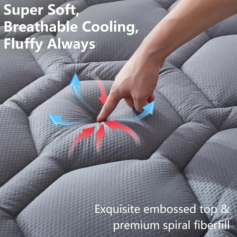 King Size Mattress Pad Waterproof Cooling Mattress Topper King 78"x80" Noiseless Urine Proof Mattress Protector Cover Deep