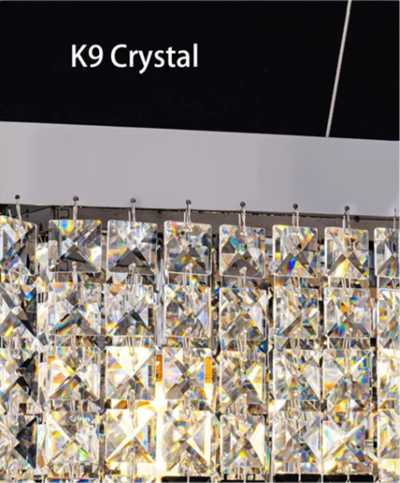 Luxury Crystal Brushes Chrome Gold Ceiling Chandeliers Hanging Lamps Lamp Gloss Home Decor Oval For Dining Table Arrival 8-12 days