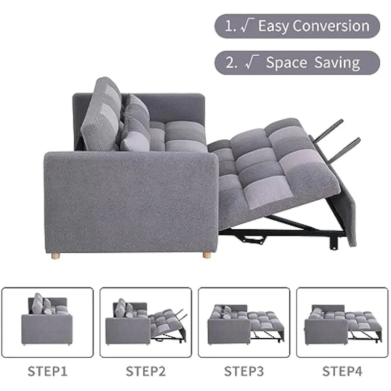 Loveseat Sleeper Sofa- 3 in 1 Convertible Sofa Bed,Pull Out Couch with Adjustable Backrest