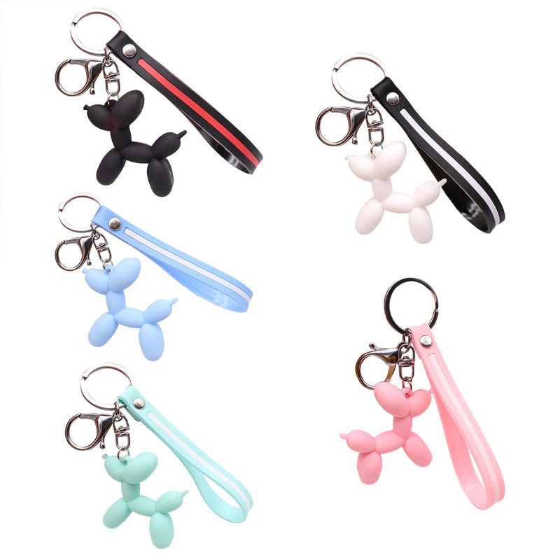 Cute Bag Purse Ornaments Creative Balloon Dog Cute Dog Keychain Custom Pvc Cartoon Keyring 3d Soft Silicone Key Chain брелки