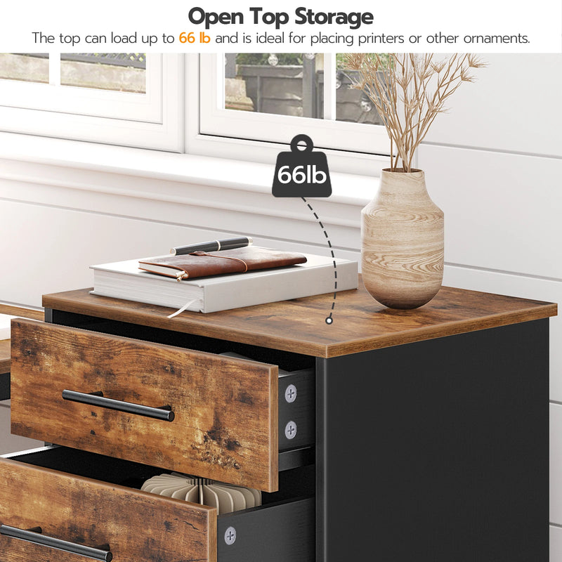 HOOBRO 7-Drawer Chest Wooden File Cabinet, Office Cabinet with Drawers, Storage Cabinet, for Home Office