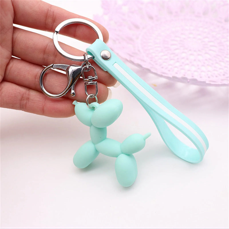 Cute Bag Purse Ornaments Creative Balloon Dog Cute Dog Keychain Custom Pvc Cartoon Keyring 3d Soft Silicone Key Chain брелки