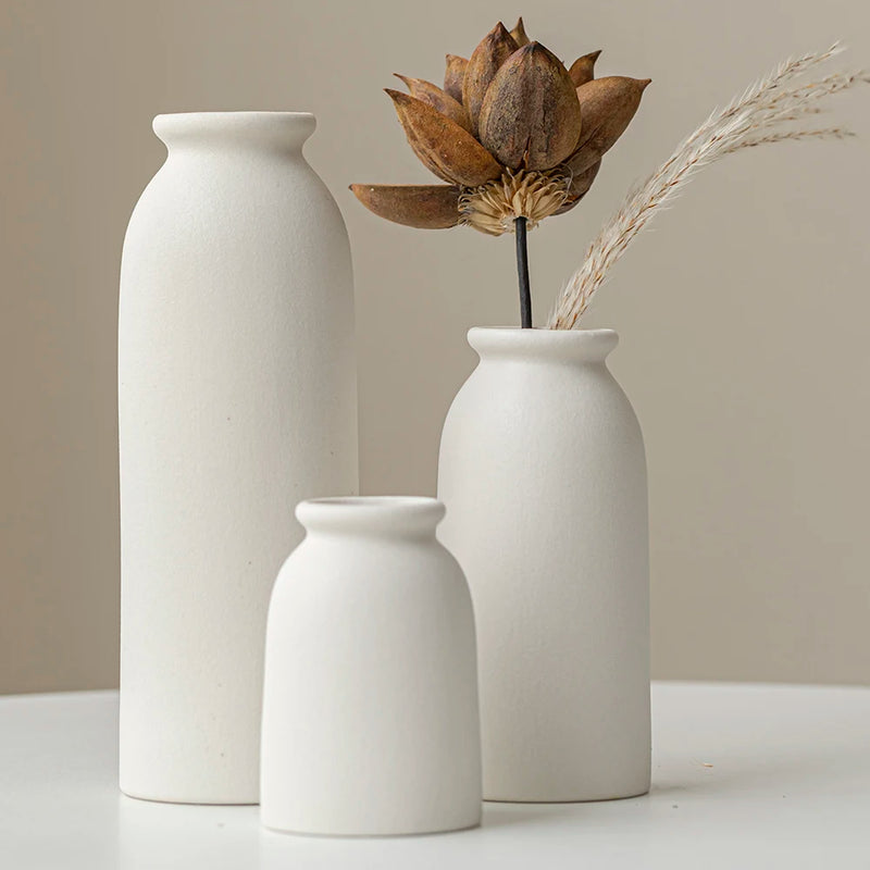 Ceramic Vase,Small Vases for Decor,Set 3 Modern Boho Vases for Flower Pampas,Fit for Living Room Desk Shelf Decor