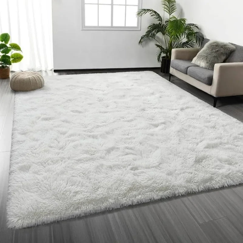 Large Shag Area Rugs 6 x 9, Tie-Dyed Plush Fuzzy Rugs for Living Room, Ultra Soft Fluffy Furry Rugs for Bedroom