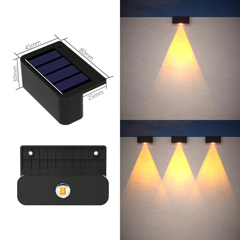 10/8/6/4LED Solar Wall Lamp Outdoor Waterproof Up and Down Luminous Lighting for Garden Fence Decoration Sunlight Light