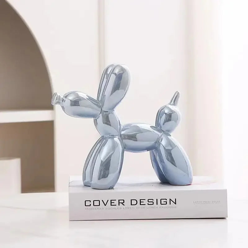 22cm Creative Balloon Dog Abstract Ceramic Ornament Sculpture Study Room Statue Home Office Accessories Decoration Gift