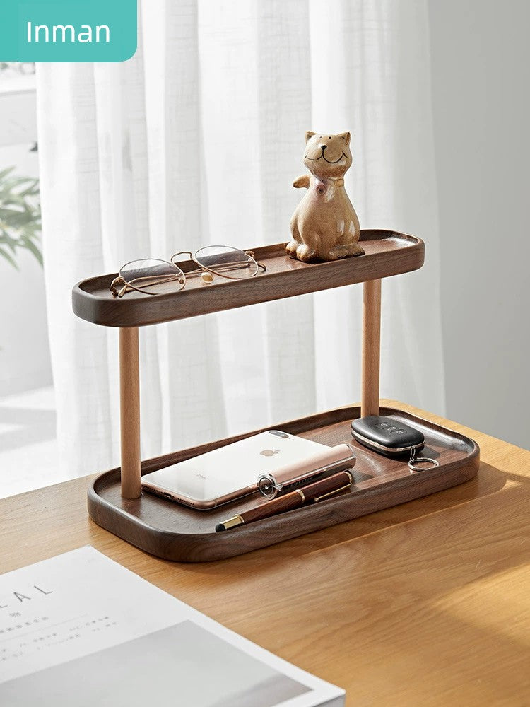 Solid Wood Key Holder Doorway Entrance Shoe Cabinet Door Decoration Desktop Storage Rack Storage Box Tray