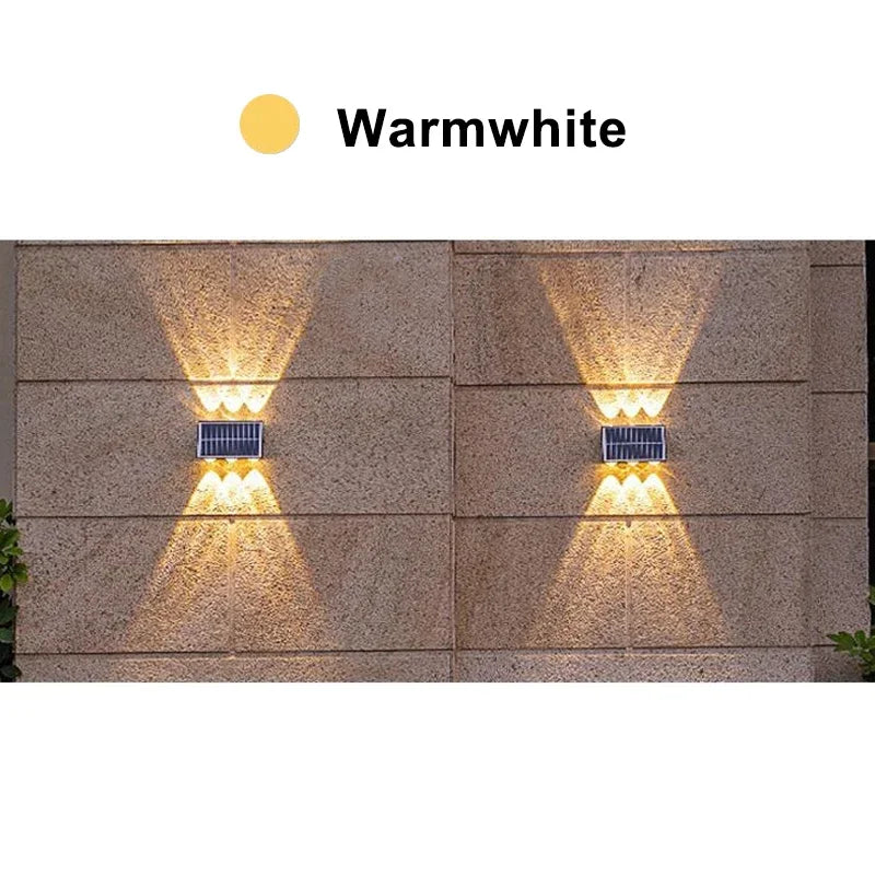 Solar LED Spotlight Outdoor Waterproof Upper Lower Lighting Porch Lights Solar Powered Streetlight for Balcony Courtyard Garden