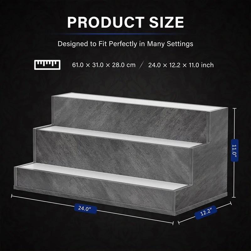 LED Lighted Liquor Shelves Wooden Bottle Display Shelf with App Remote Control For Home Bar Pub Restaurants Party Supplies