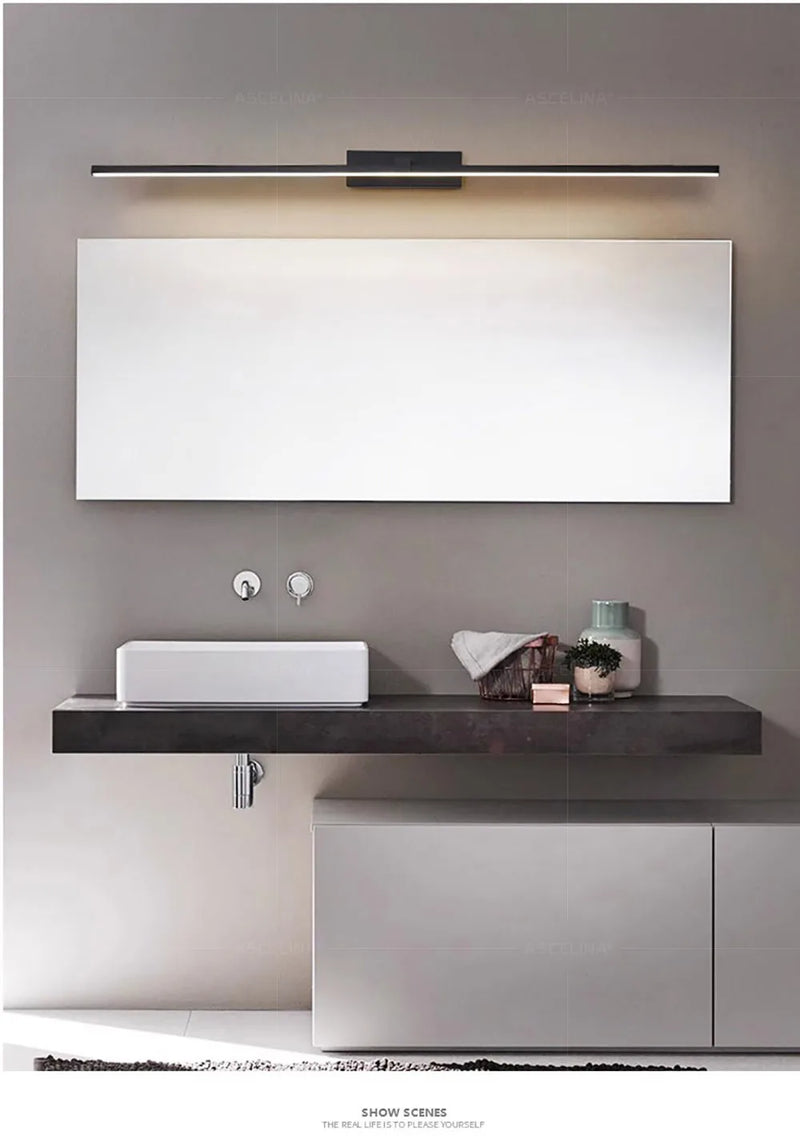 LED Wall Lamp 40/80/100cm Modern Mirror Decor Lighting Long Strip Light For Bathroom Washroom Kitchen Indoor Luminaire Lustre