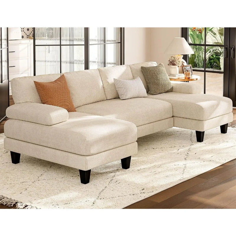 U Shaped Sectional Couches for Living Room, 111 Inch Modular Sofa with Double Chaise, Large Lounge Couch for Apartment