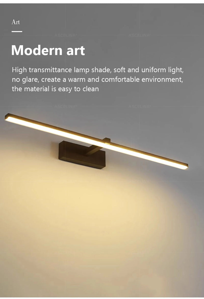LED Wall Lamp 40/80/100cm Modern Mirror Decor Lighting Long Strip Light For Bathroom Washroom Kitchen Indoor Luminaire Lustre