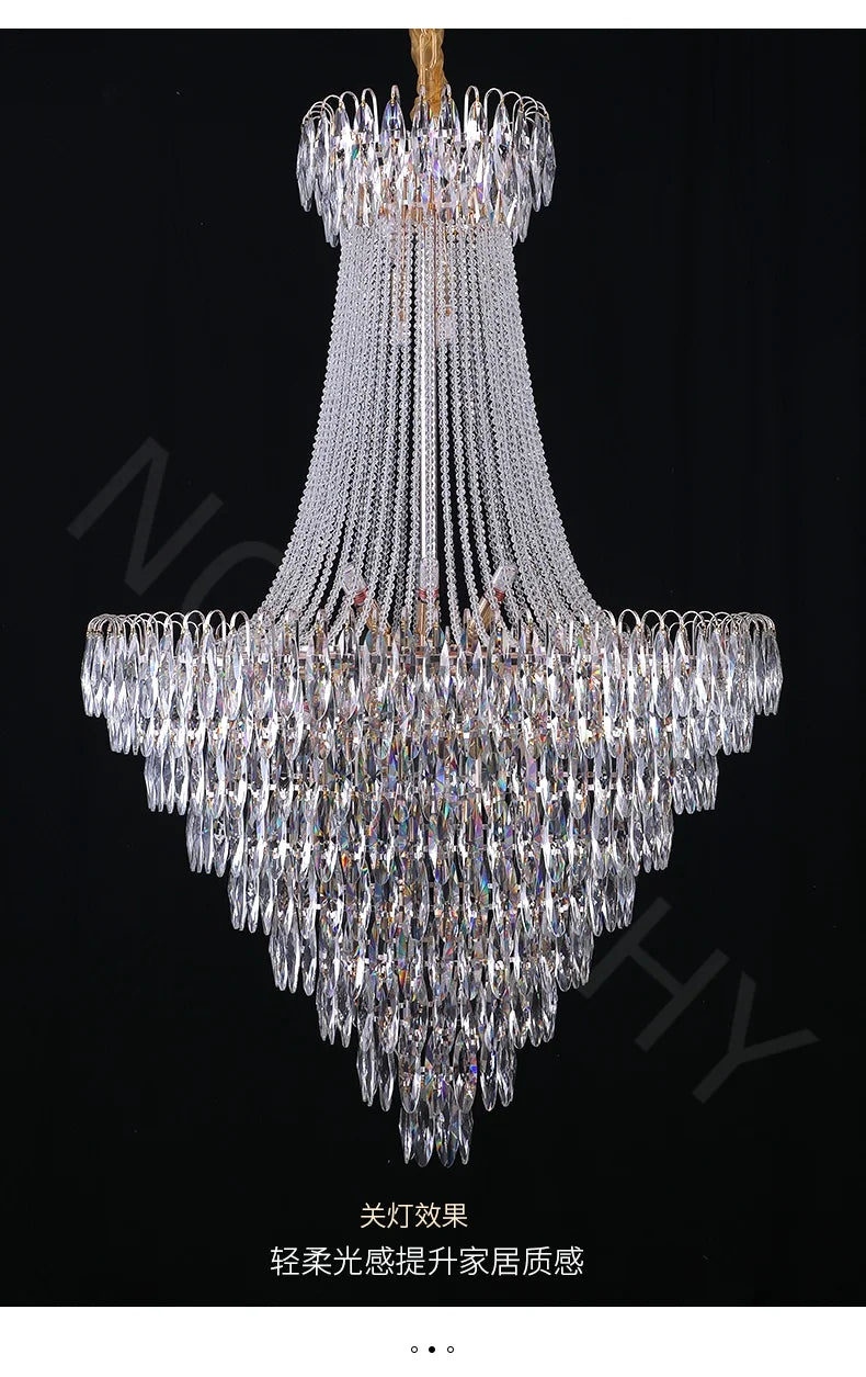 Nordic Modern Crystal Chandelier Wedding Hall Villa Hotel Hall Living Room Home Decoration Ceiling Light Luxurious Pendent Lamp.this beauty will arrive 22-44 days