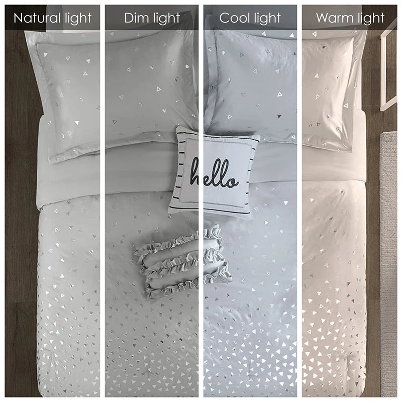 Twin/Twin XL Metallic Triangle Print Comforter Set