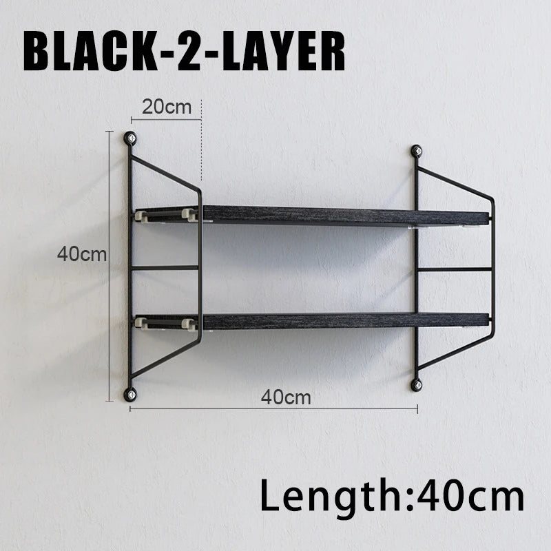 Wall Mounted Shelves Iron art Wood Hanging Book Shelf For Living Room Bedroom Storage Basket Wall Decoration Rack Doll Organizer