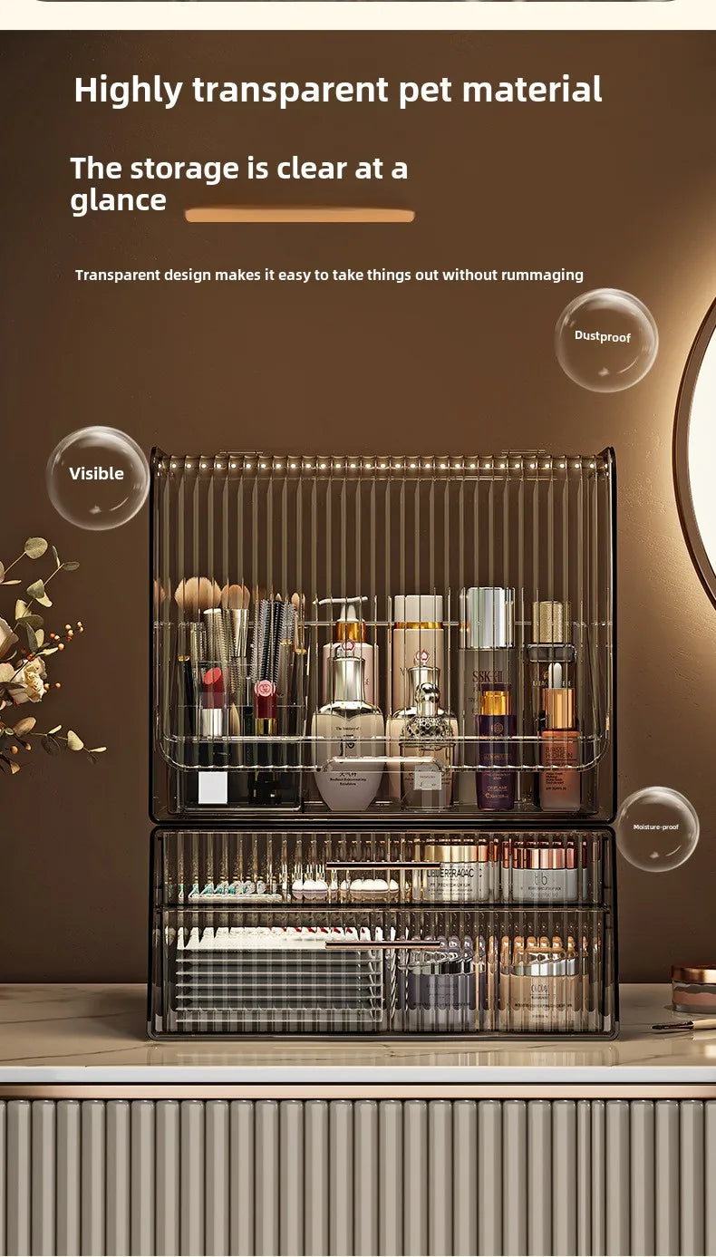 Cosmetics Storage Box Dresser Skin Care Products Shelf Lipstick Makeup Brush Desktop Large Capacity Organizing Box