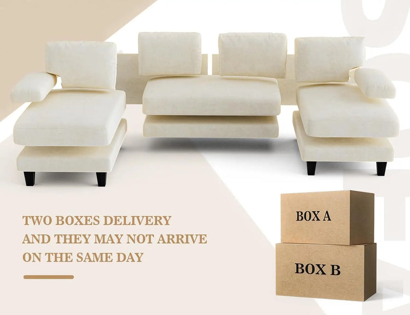 U Shaped Sectional Couches for Living Room, 111 Inch Modular Sofa with Double Chaise, Large Lounge Couch for Apartment