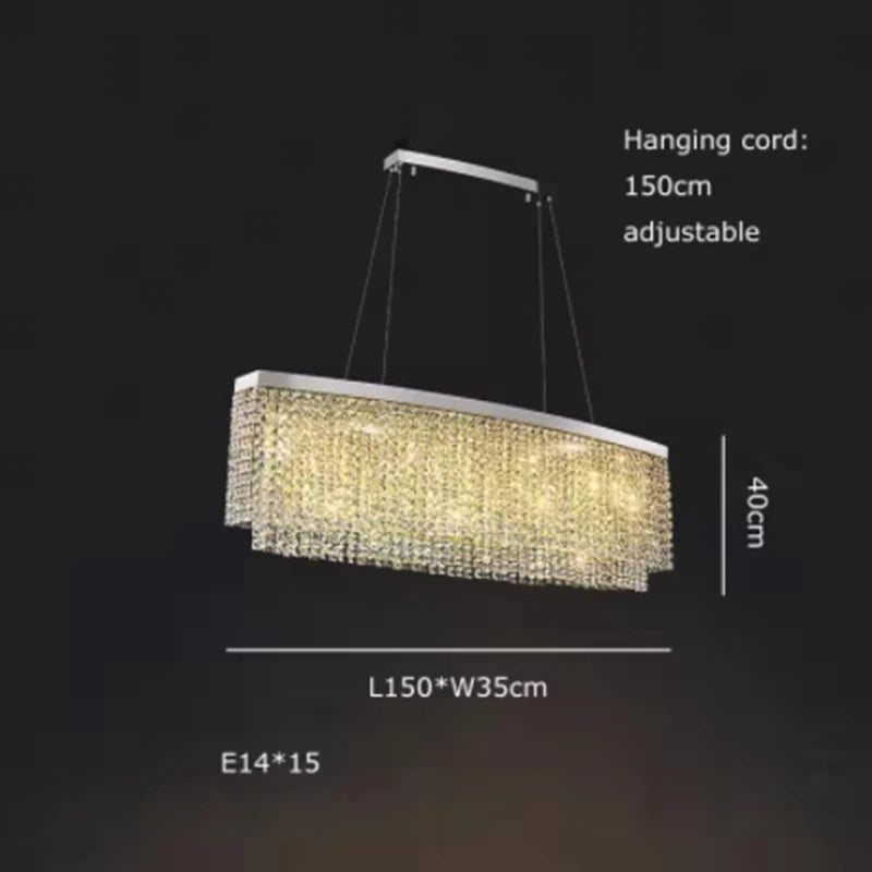 Luxury Crystal Brushes Chrome Gold Ceiling Chandeliers Hanging Lamps Lamp Gloss Home Decor Oval For Dining Table Arrival 8-12 days