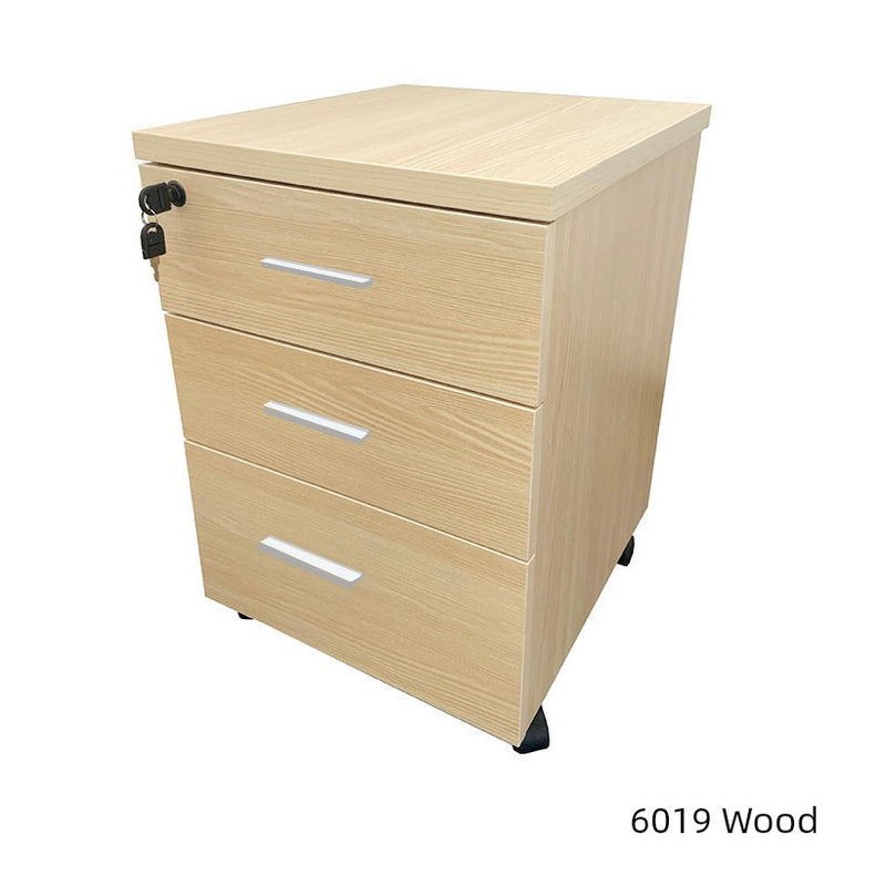 Solid Wood Simplicity Modern White Activity with Lock Small Mobile Cabinet