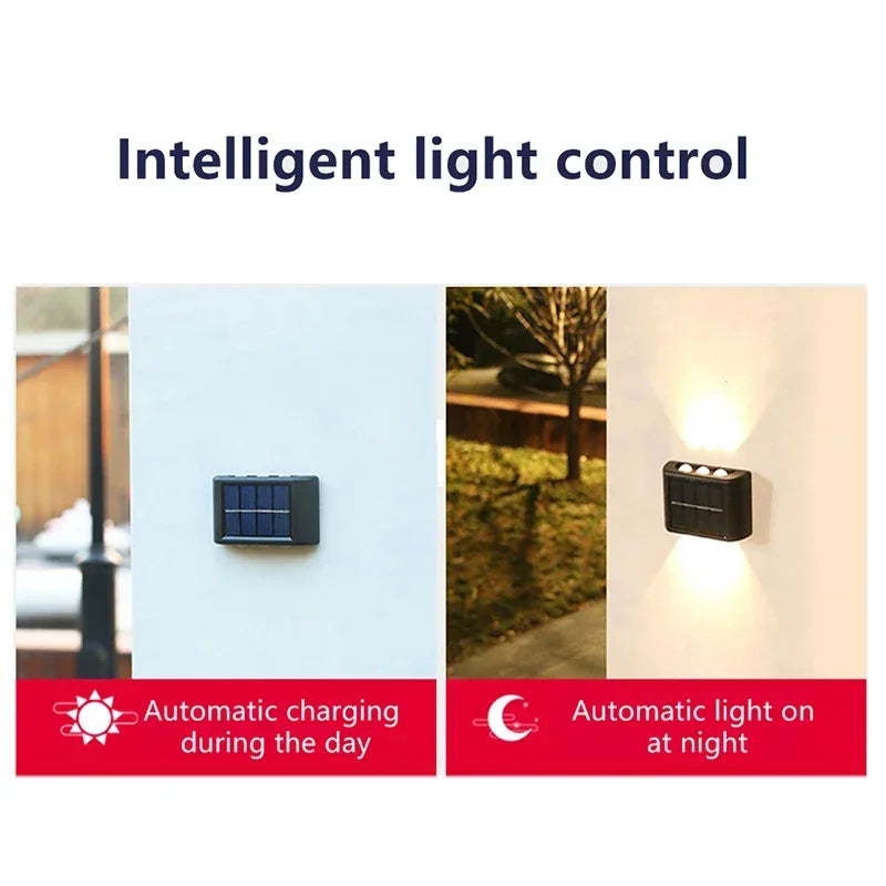 LED Solar Light Outdoor Waterproof Wall Lamp Up And Down Luminous Lighting for Garden Street Landscape Balcony Decor 1~4pcs
