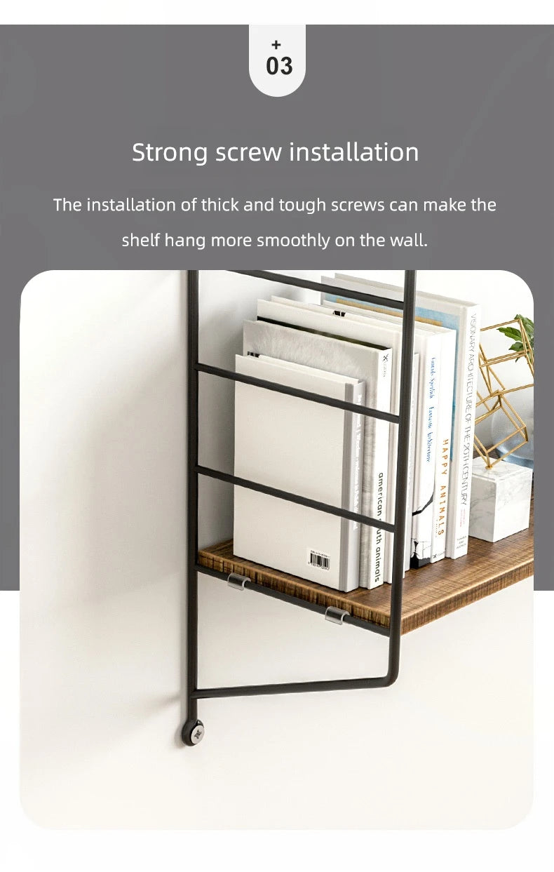 Wall Mounted Shelves Iron art Wood Hanging Book Shelf For Living Room Bedroom Storage Basket Wall Decoration Rack Doll Organizer