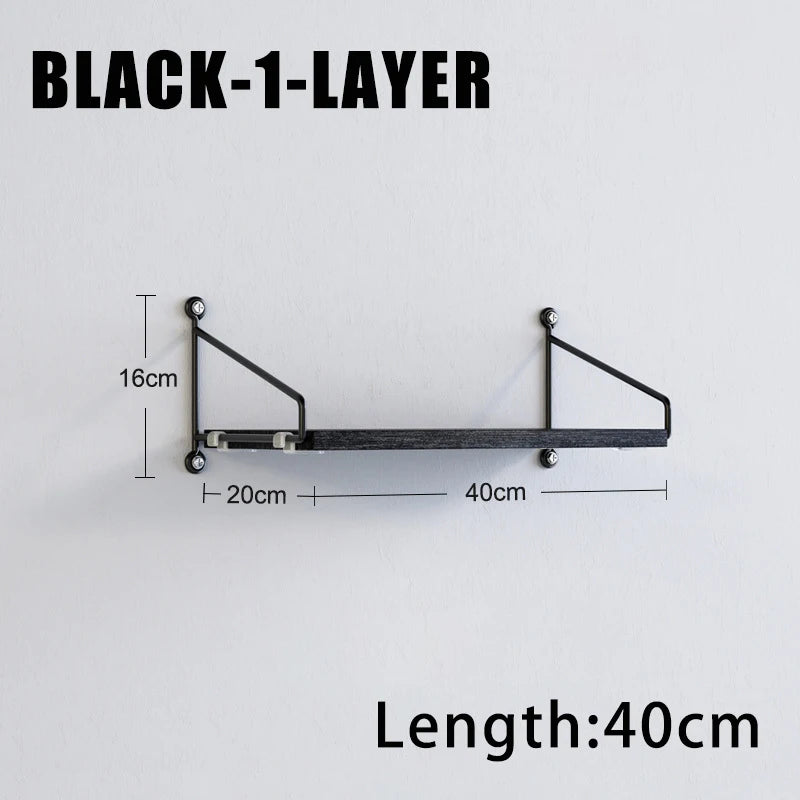 Wall Mounted Shelves Iron art Wood Hanging Book Shelf For Living Room Bedroom Storage Basket Wall Decoration Rack Doll Organizer