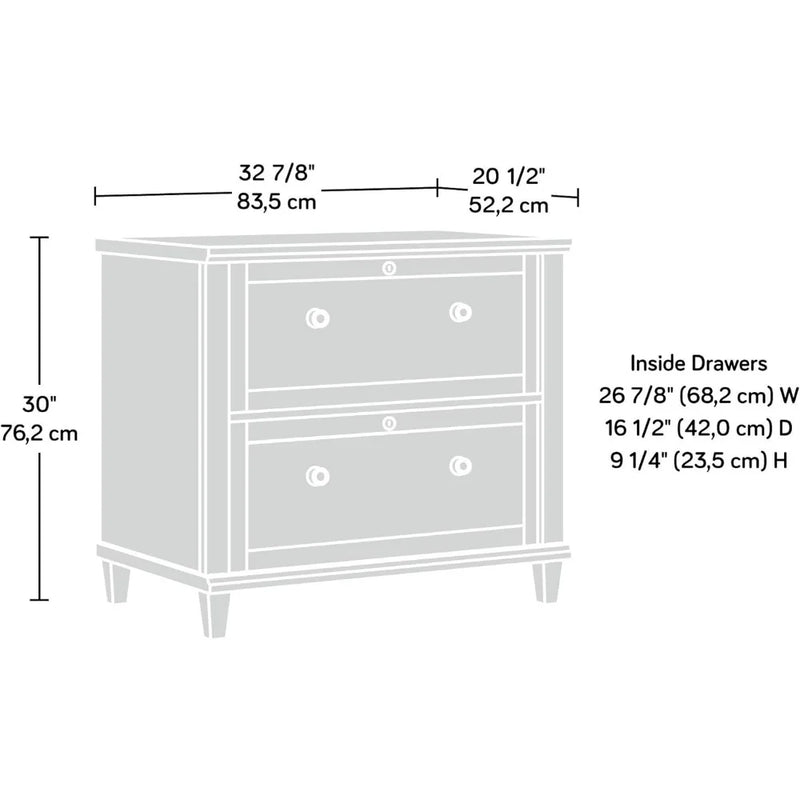 Filing Cabinet, 2 Drawer Lateral File Cabinet for Home Office, Filing Cabinet with Lock, in Emery Oak, Durable, Engineered Wood