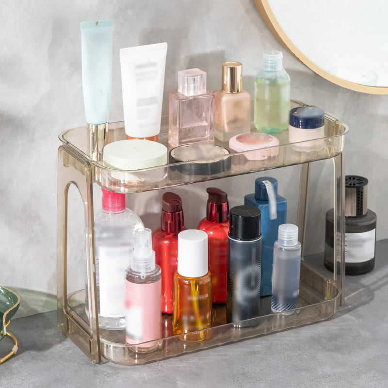 1pc Versatile Cosmetic Organizer - Transparent, Multi-Layer Storage For Makeup & Skincare, Perfect For Bathroom & Bedroom
