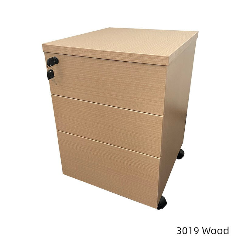 Solid Wood Simplicity Modern White Activity with Lock Small Mobile Cabinet