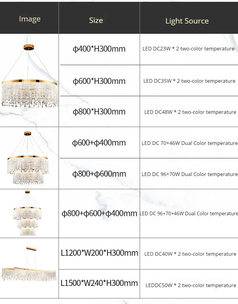 Modern K9 Crystal Chandelier Luxury Gold LED Pendant Lamp Circle Design Hanging Lights for Living Room Home Decoration Lighting Arrival 29-48 days