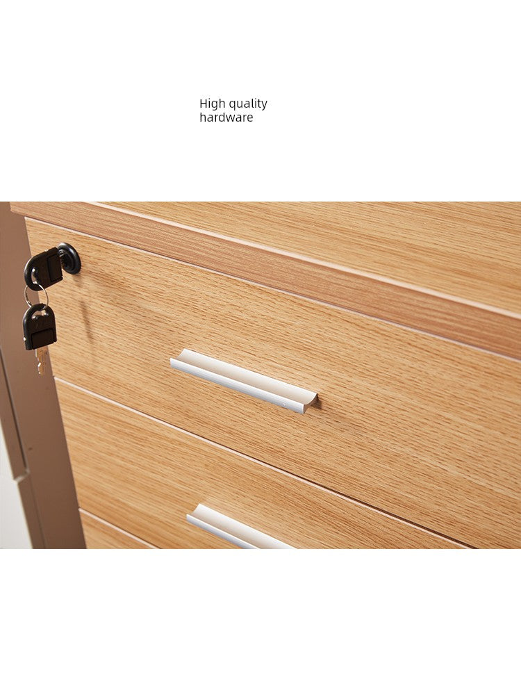 Solid Wood Simplicity Modern White Activity with Lock Small Mobile Cabinet
