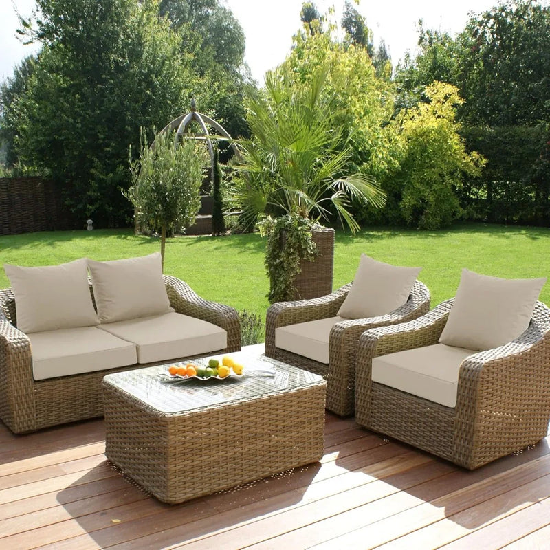 Waterproof Backrest and Deep Seat Furniture, Outdoor Sofa Replacement Cushions with Removable Cover, 24 x 24 Inch, Cream