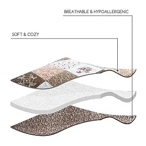 3-piece microfiber lightweight quilt bedding set with 2 pillowcases, suitable for all seasons, featuring a reversible soft cover