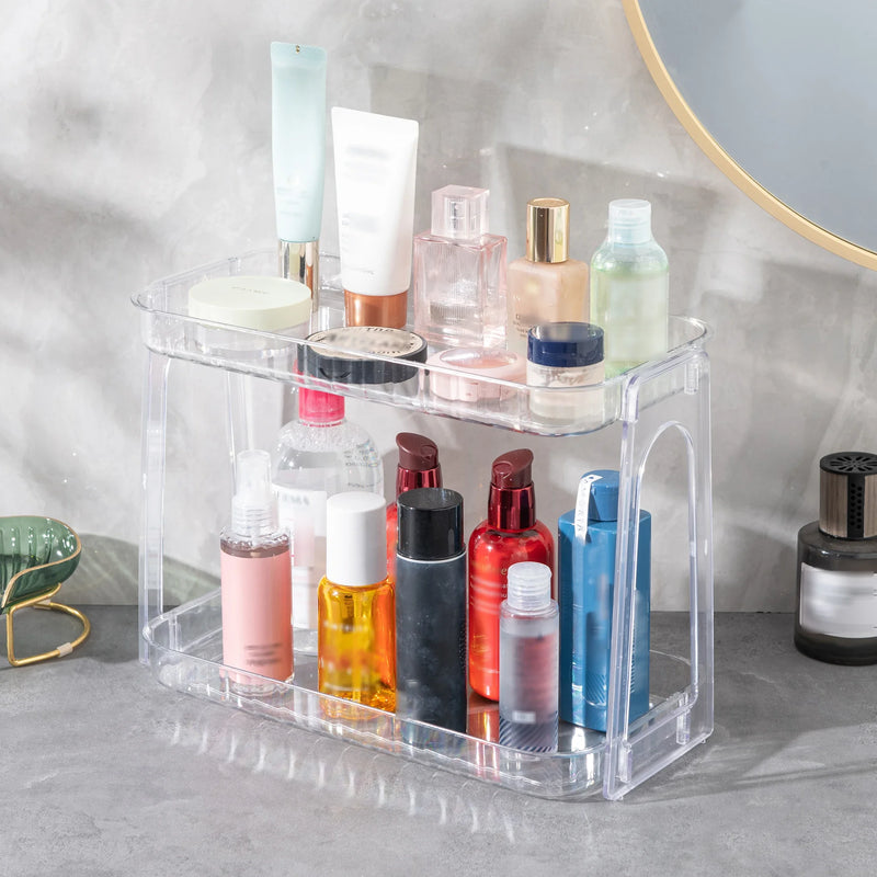 1pc Versatile Cosmetic Organizer - Transparent, Multi-Layer Storage For Makeup & Skincare, Perfect For Bathroom & Bedroom